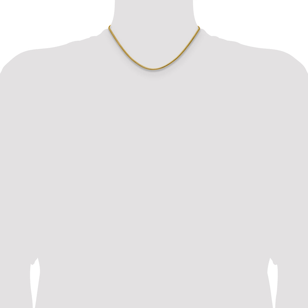 Gold-Tone Polished Snake Stainless Steel Chain Necklace 2.7mm