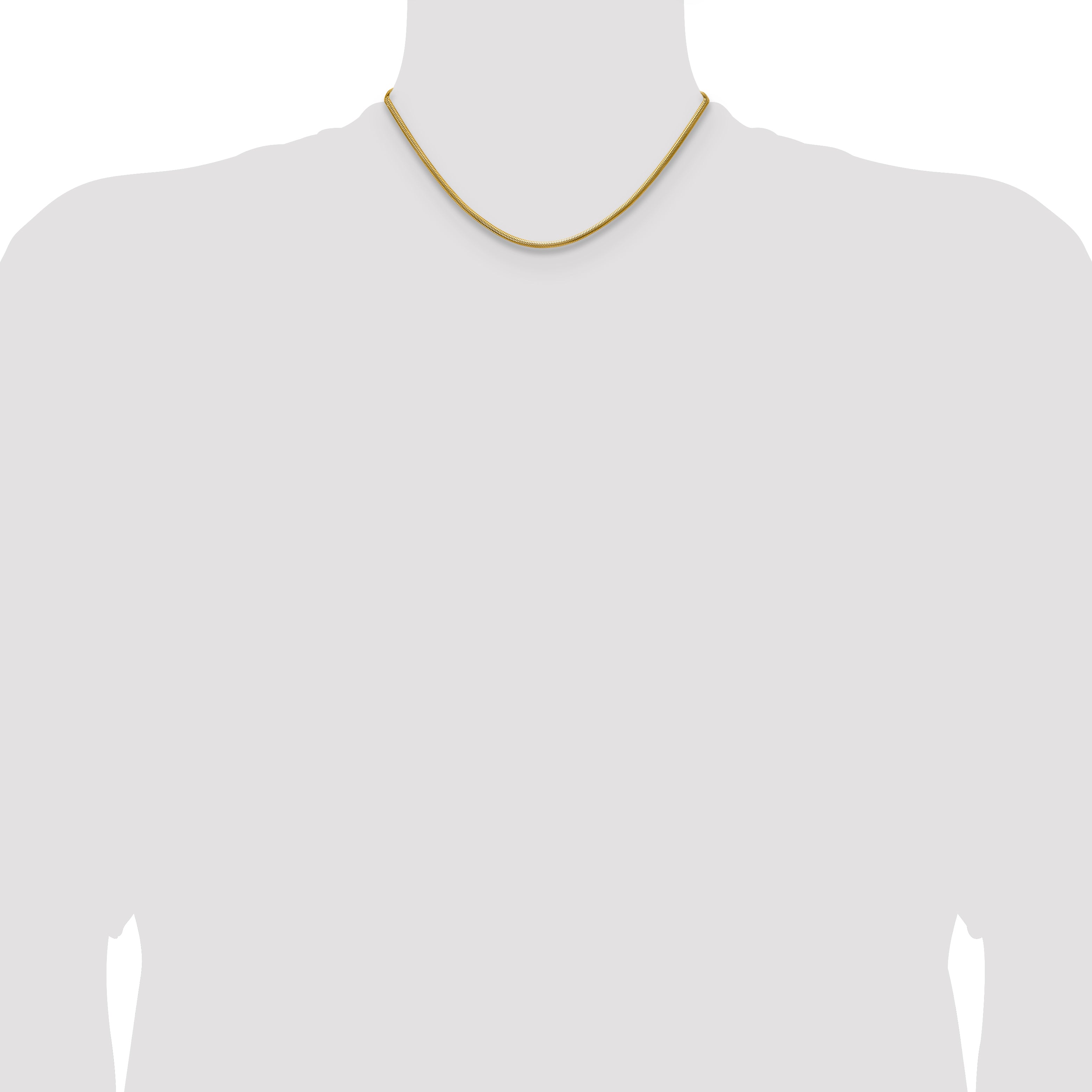 Gold-Tone Polished Snake Stainless Steel Chain Necklace 2.7mm
