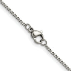 Polished Stainless Steel Curb Chain Necklace 1.5mm 18in