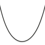 Polished Black Stainless Steel Curb Chain Necklace 1.5mm 18in