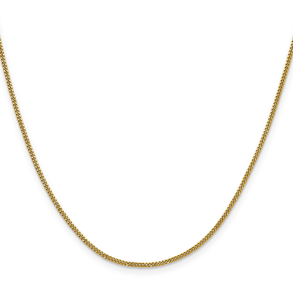 Polished Gold-Tone Stainless Steel Curb Chain Necklace 1.5mm 18in