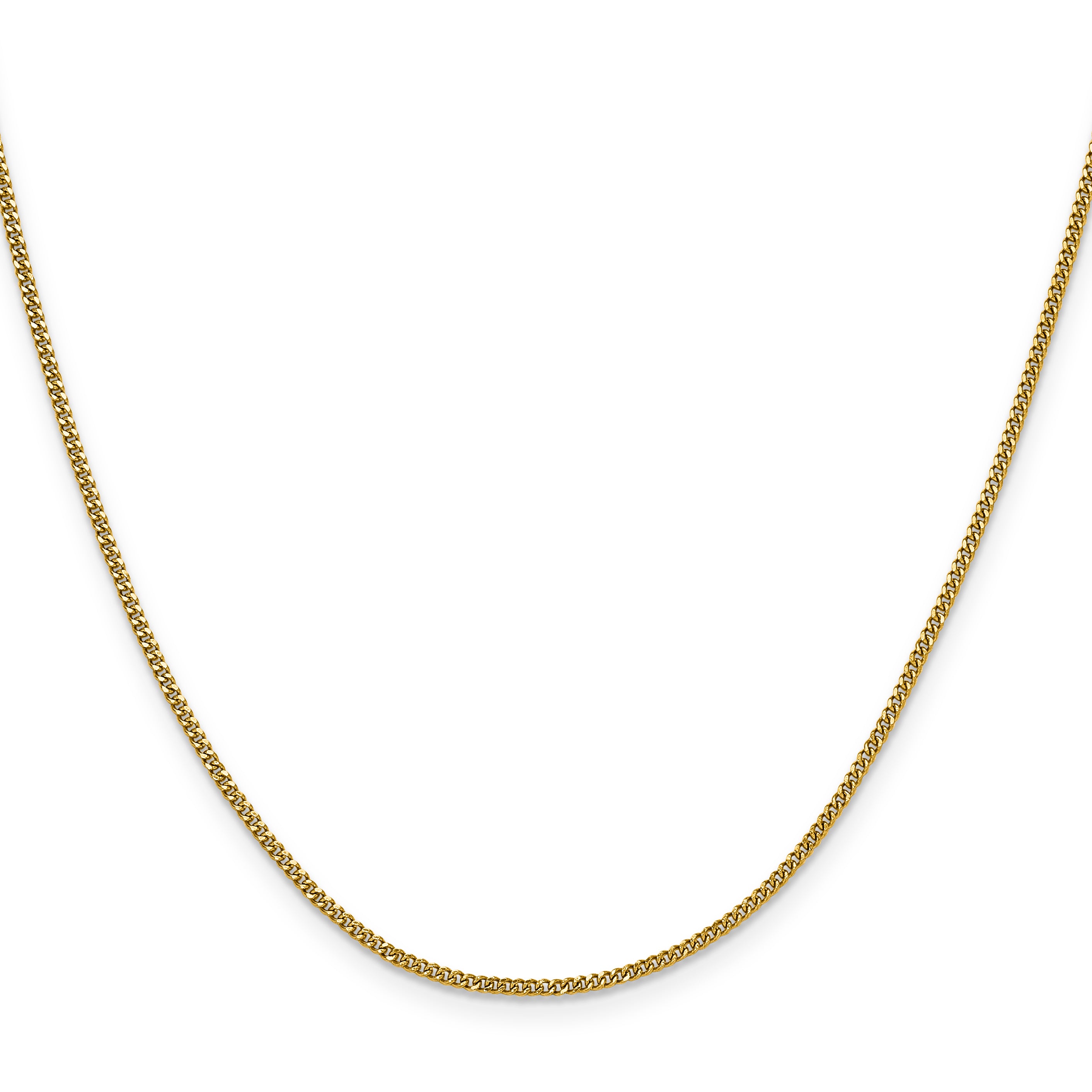 Polished Gold-Tone Stainless Steel Curb Chain Necklace 1.5mm 18in