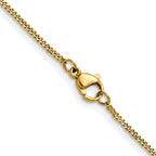 Polished Gold-Tone Stainless Steel Curb Chain Necklace 1.5mm 18in