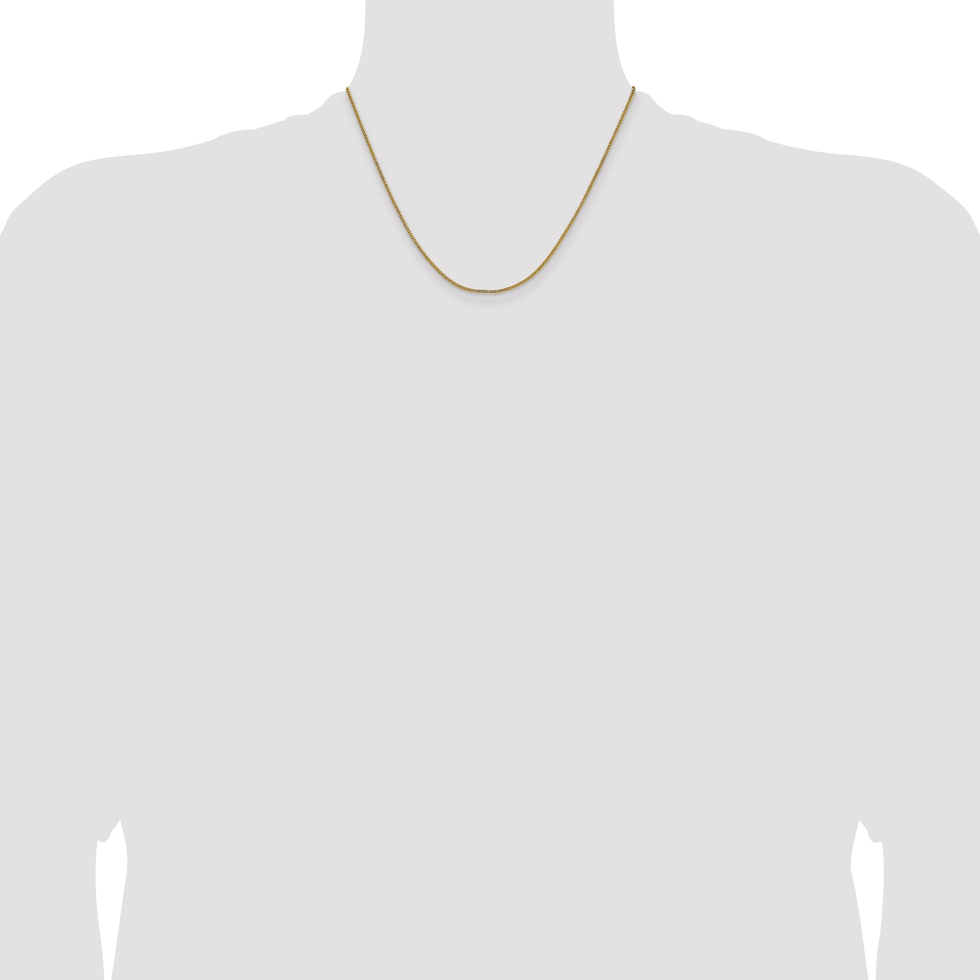 Polished Gold-Tone Stainless Steel Curb Chain Necklace 1.5mm 18in