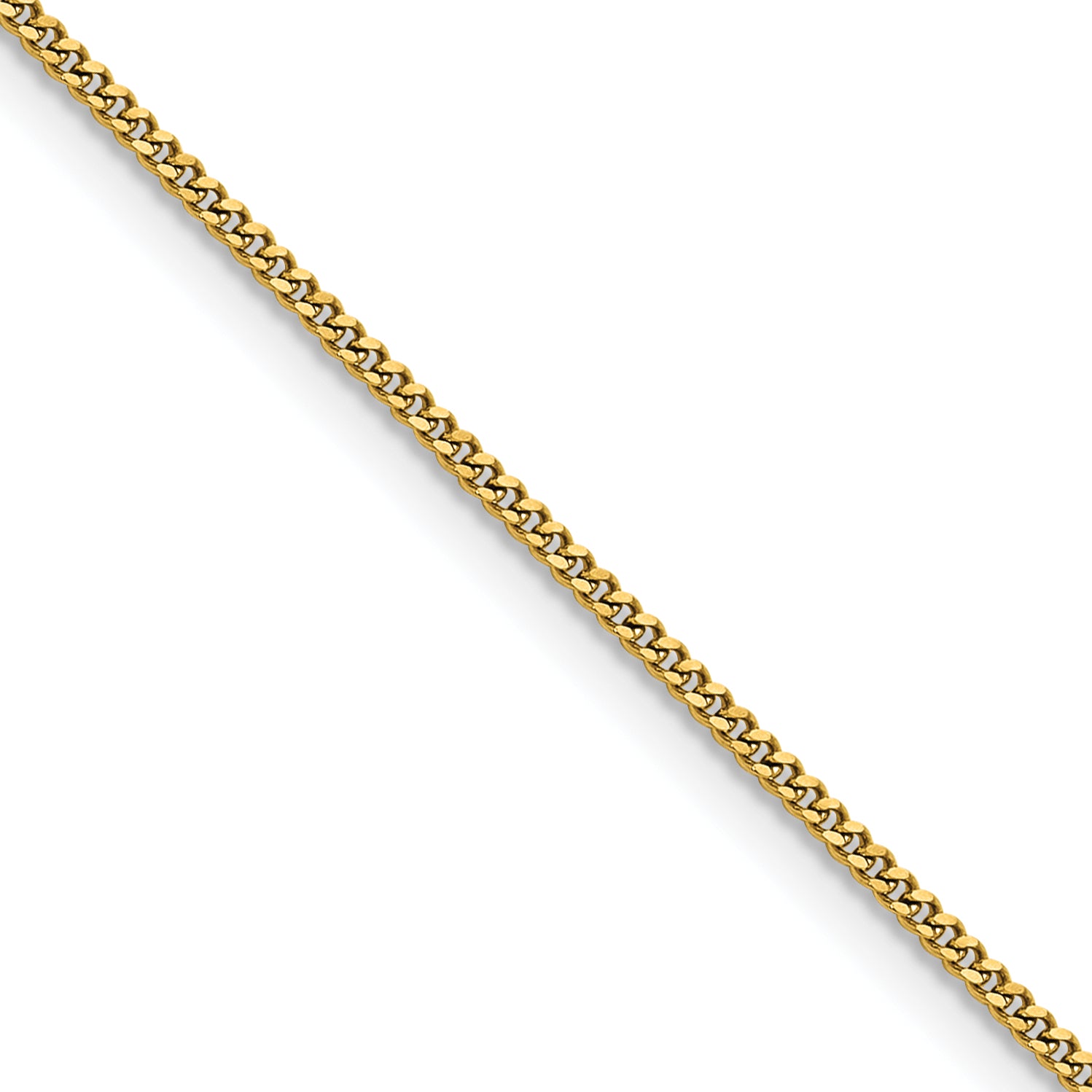 Polished Gold-Tone Stainless Steel Curb Chain Necklace 1.5mm 18in