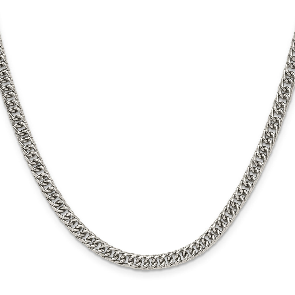 Polished Stainless Steel Curb Chain Necklace 5mm