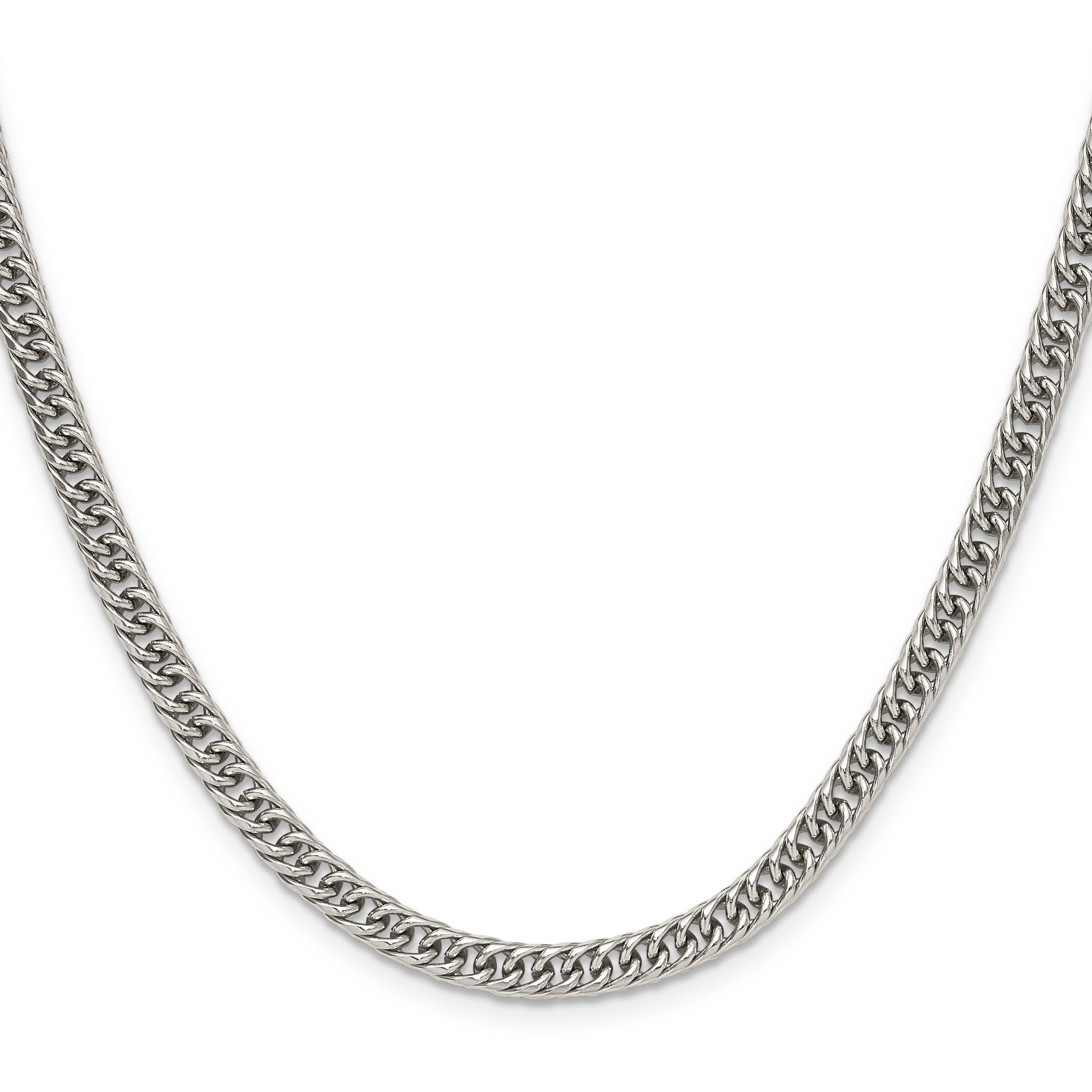 Polished Stainless Steel Curb Chain Necklace 5mm