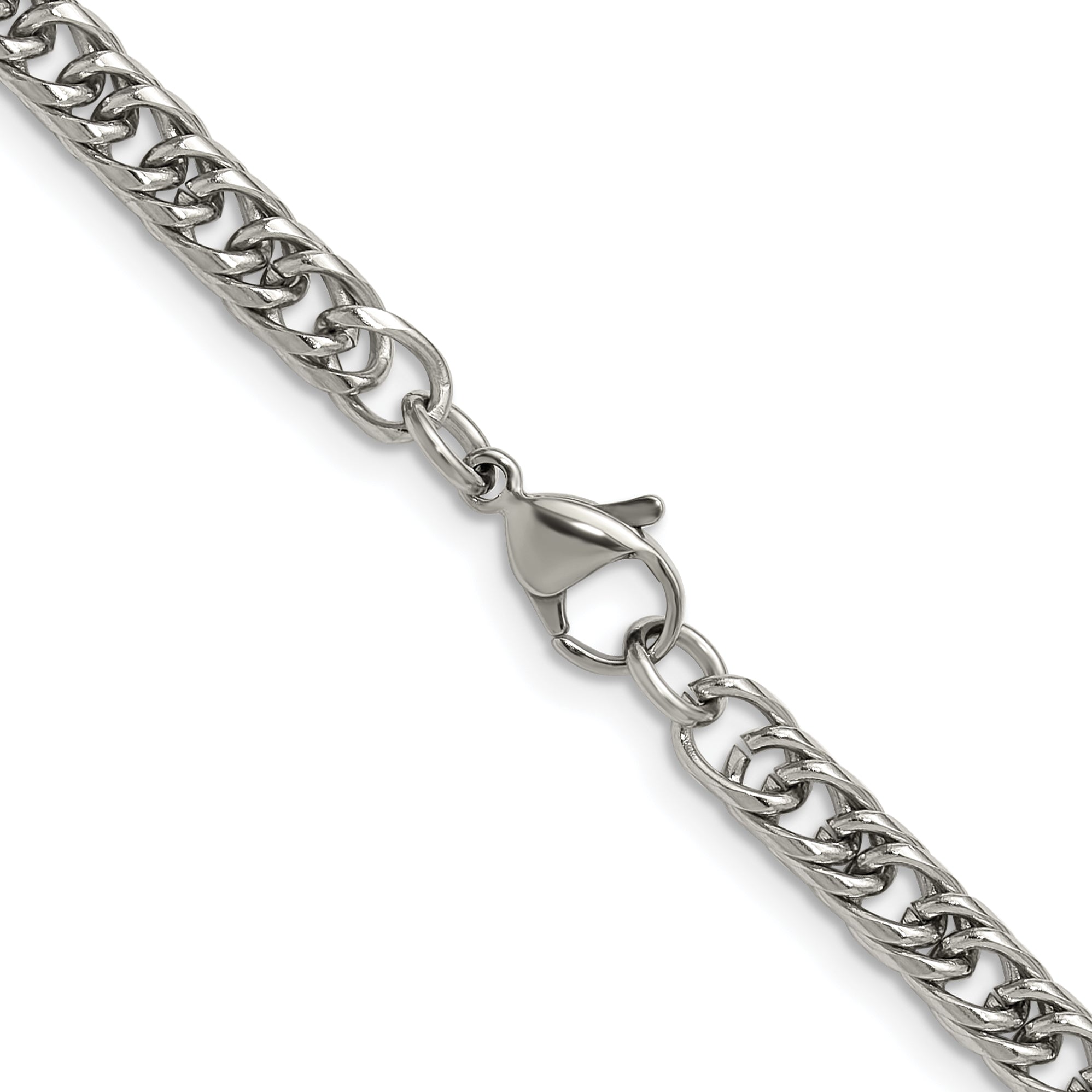 Polished Stainless Steel Curb Chain Necklace 5mm