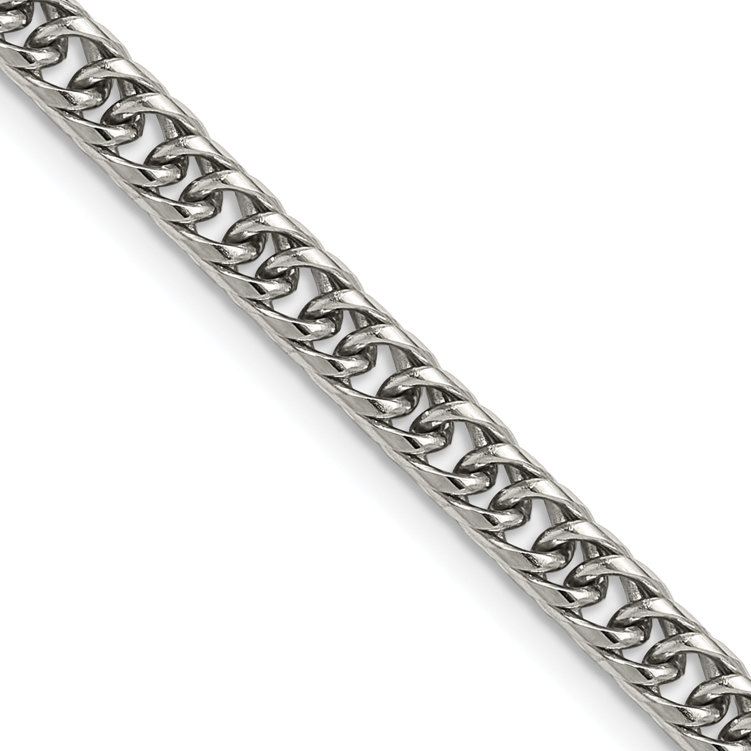 Polished Stainless Steel Curb Chain Necklace 5mm