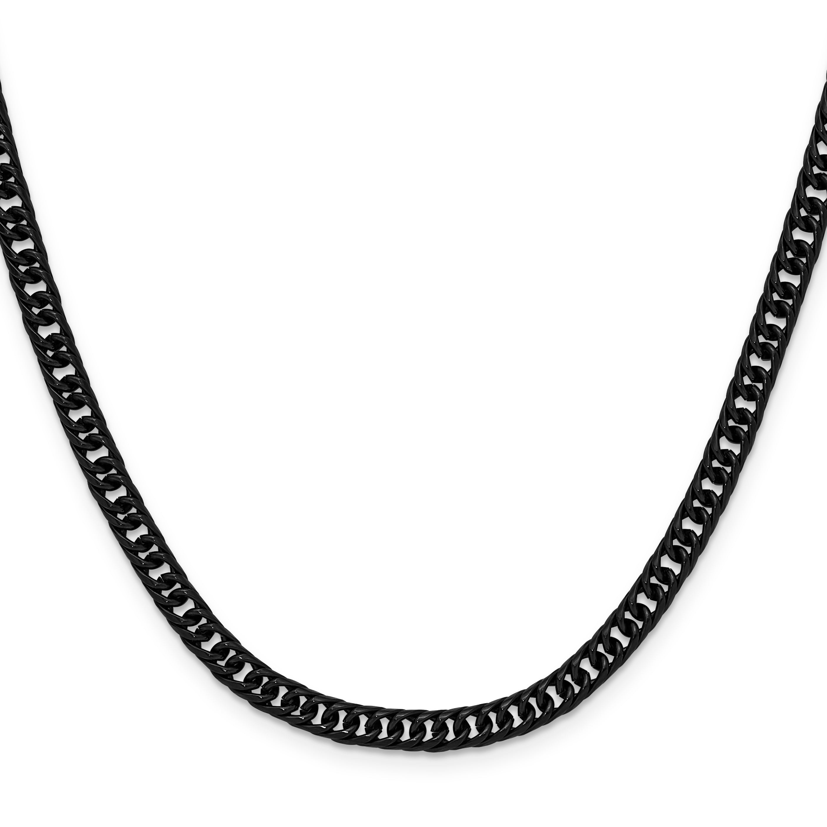 Polished Black Stainless Steel Curb Chain Necklace 5mm Secondary image
