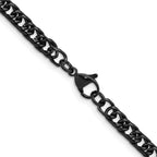 Polished Black Stainless Steel Curb Chain Necklace 5mm
