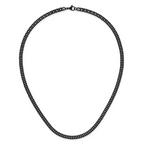 Polished Black Stainless Steel Curb Chain Necklace 5mm