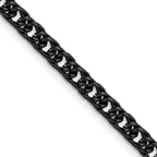 Polished Black Stainless Steel Curb Chain Necklace 5mm