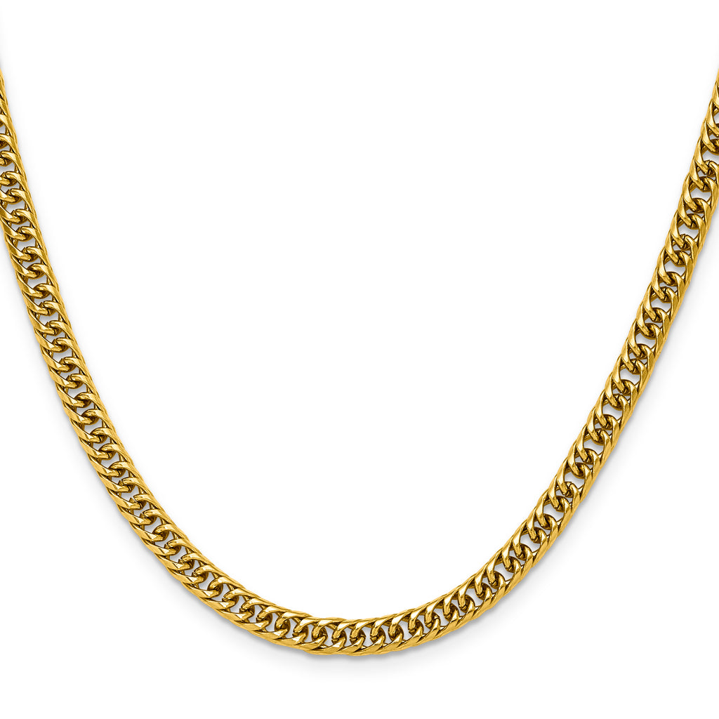 Polished Gold-Tone Stainless Steel Curb Chain Necklace 5mm
