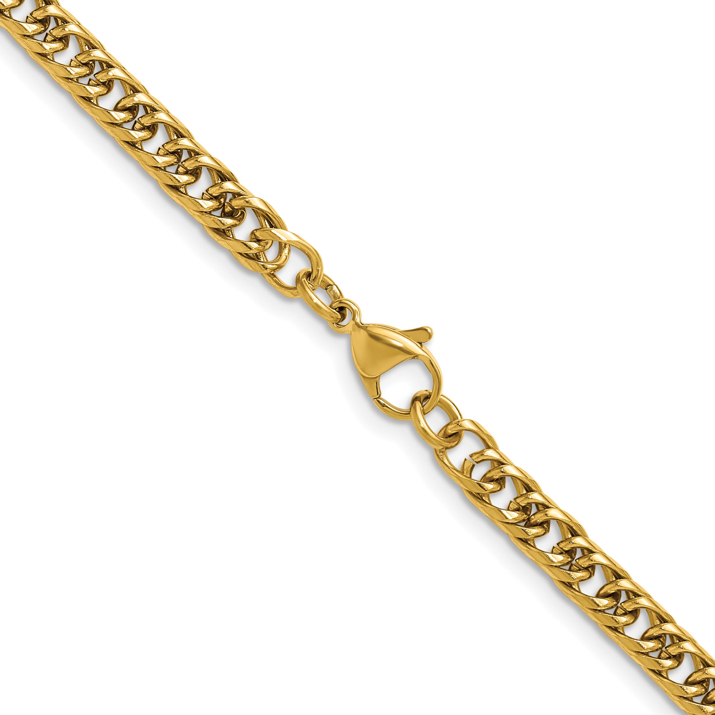 Polished Gold-Tone Stainless Steel Curb Chain Necklace 5mm