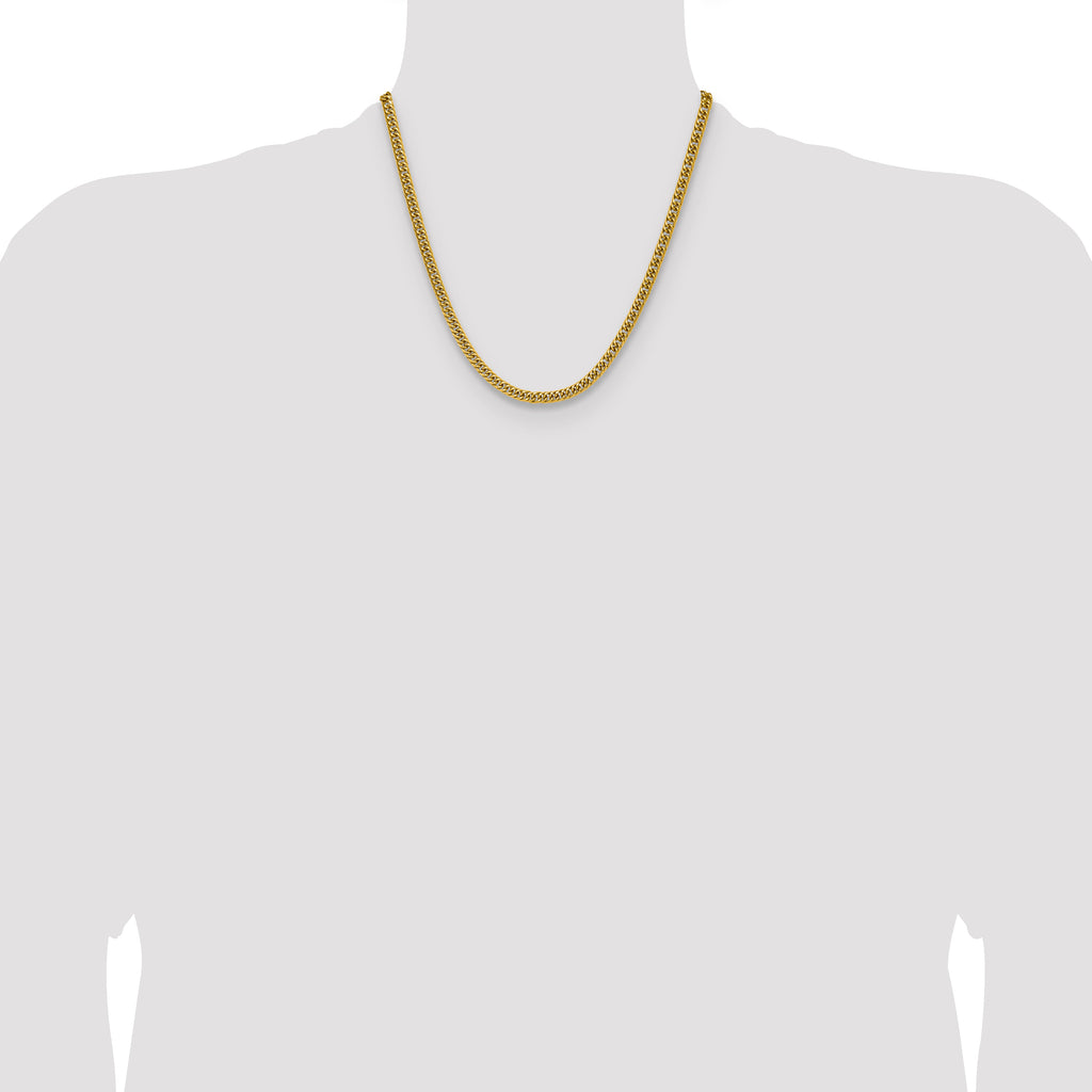 Polished Gold-Tone Stainless Steel Curb Chain Necklace 5mm
