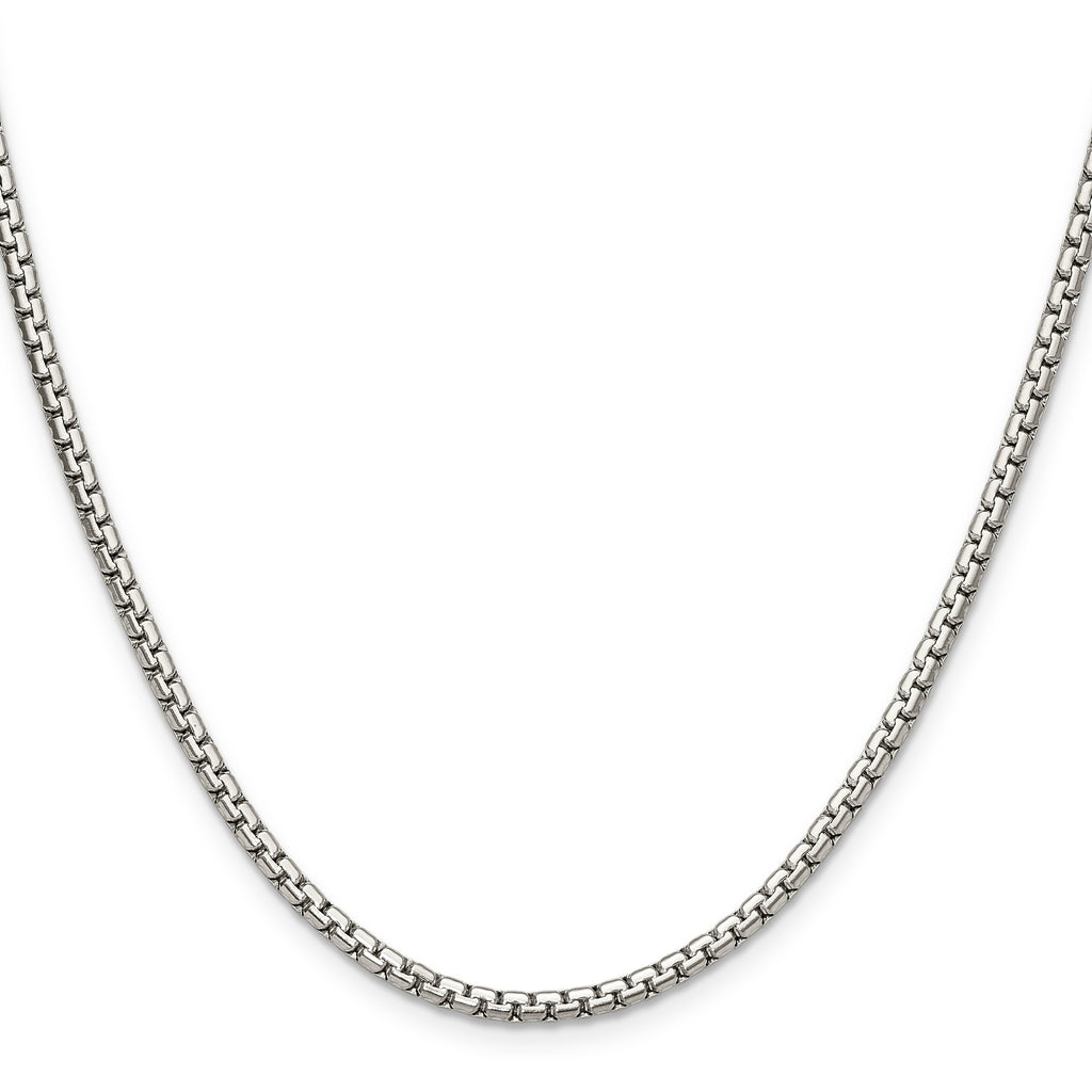 Polished Stainless Steel Box Chain Necklace 3mm