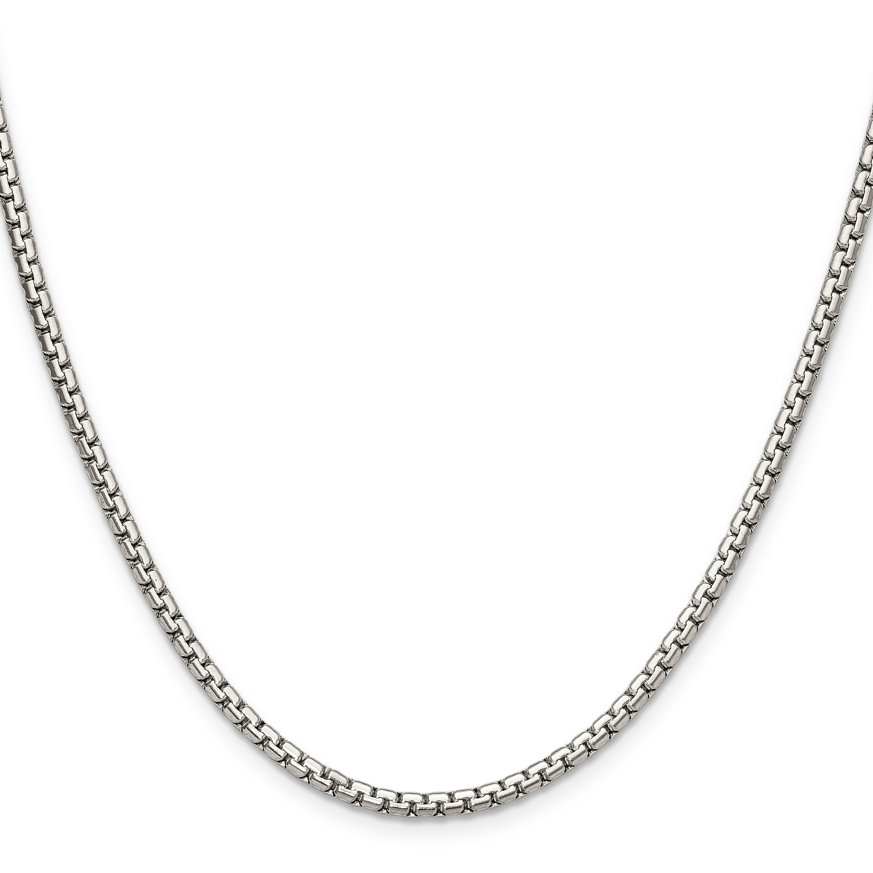 Polished Stainless Steel Box Chain Necklace 3mm