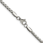 Polished Stainless Steel Box Chain Necklace 3mm