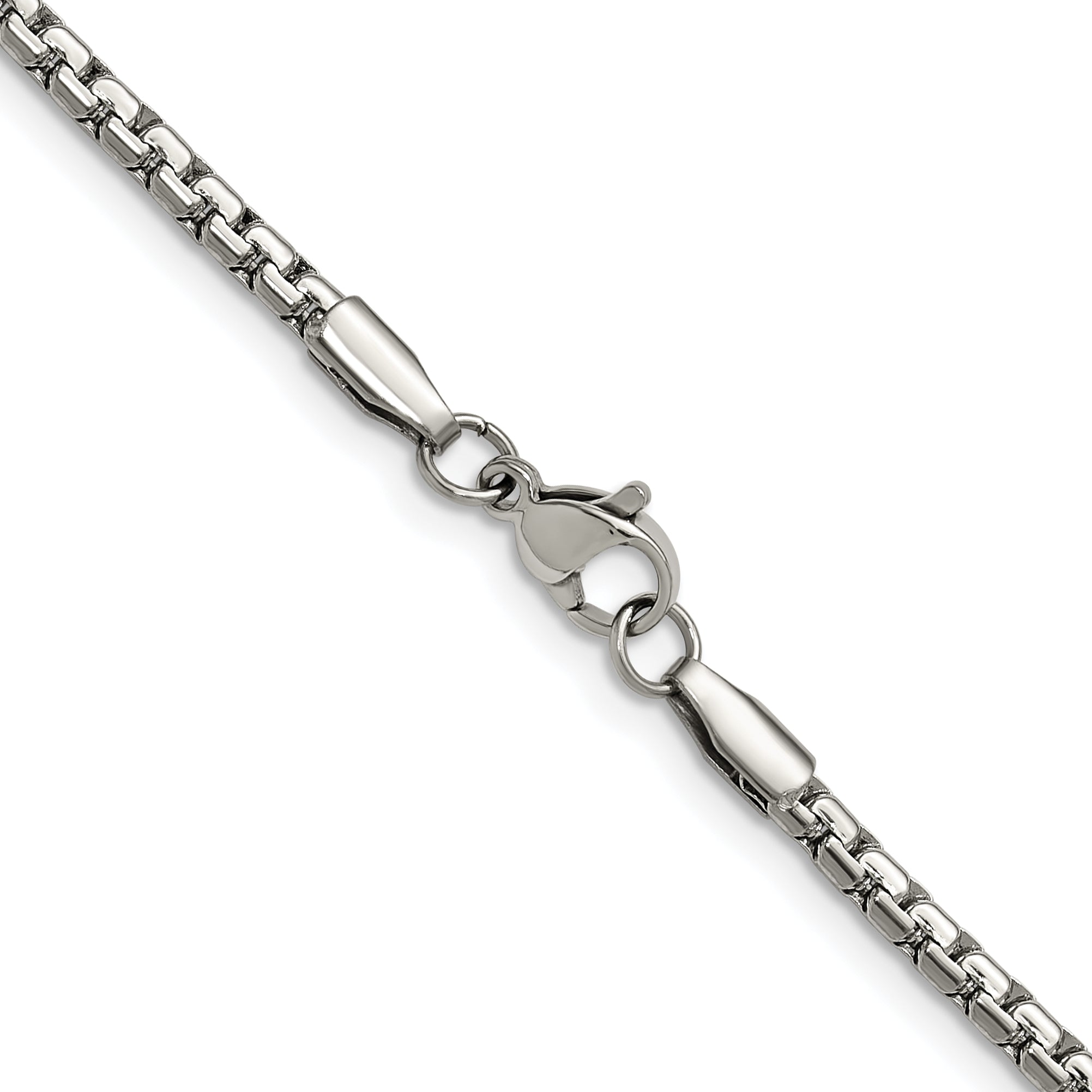 Polished Stainless Steel Box Chain Necklace 3mm
