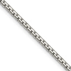 Polished Stainless Steel Box Chain Necklace 3mm