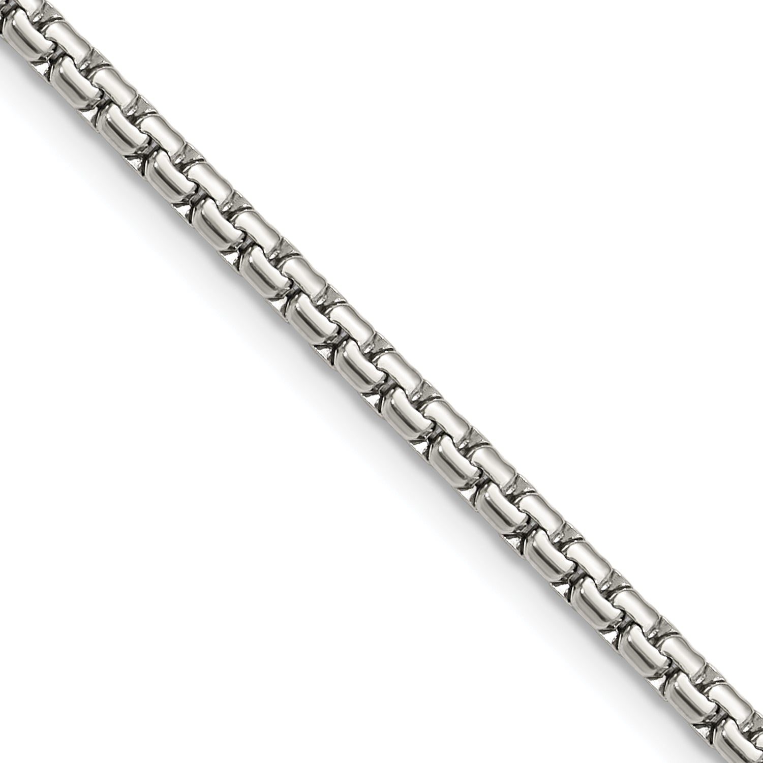 Polished Stainless Steel Box Chain Necklace 3mm