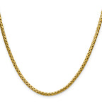 Polished Gold-Tone Stainless Steel Box Chain Necklace 3mm