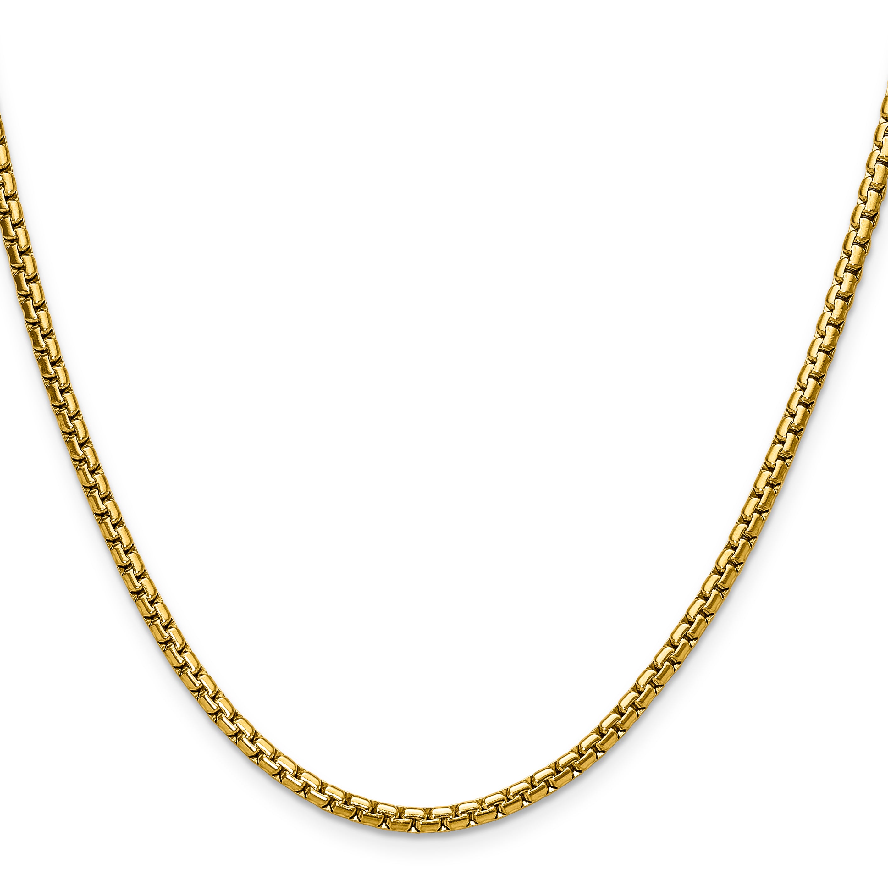 Polished Gold-Tone Stainless Steel Box Chain Necklace 3mm