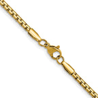 Polished Gold-Tone Stainless Steel Box Chain Necklace 3mm