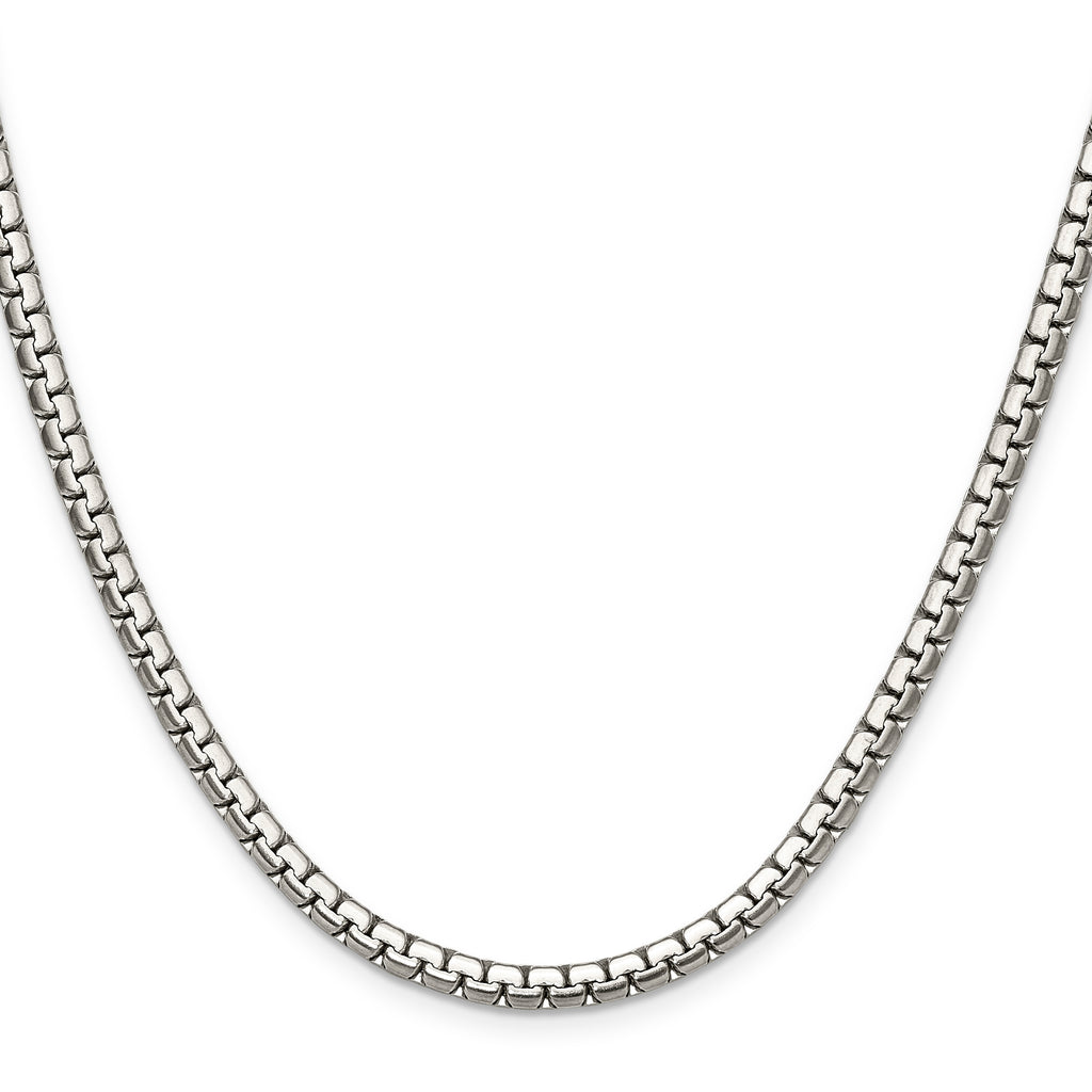 Polished Stainless Steel Box Chain Necklace 4mm