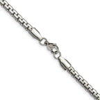 Polished Stainless Steel Box Chain Necklace 4mm