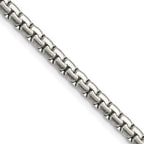 Polished Stainless Steel Box Chain Necklace 4mm