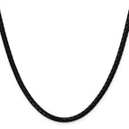 Polished Black Stainless Steel Box Chain Necklace 4mm