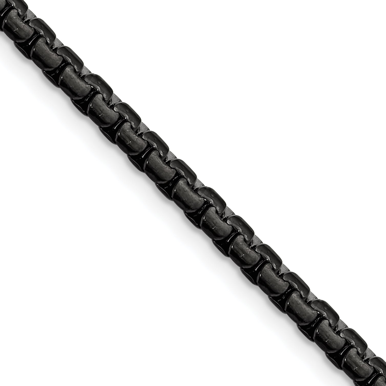 Polished Black Stainless Steel Box Chain Necklace 4mm Main image