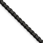 Polished Black Stainless Steel Box Chain Necklace 4mm
