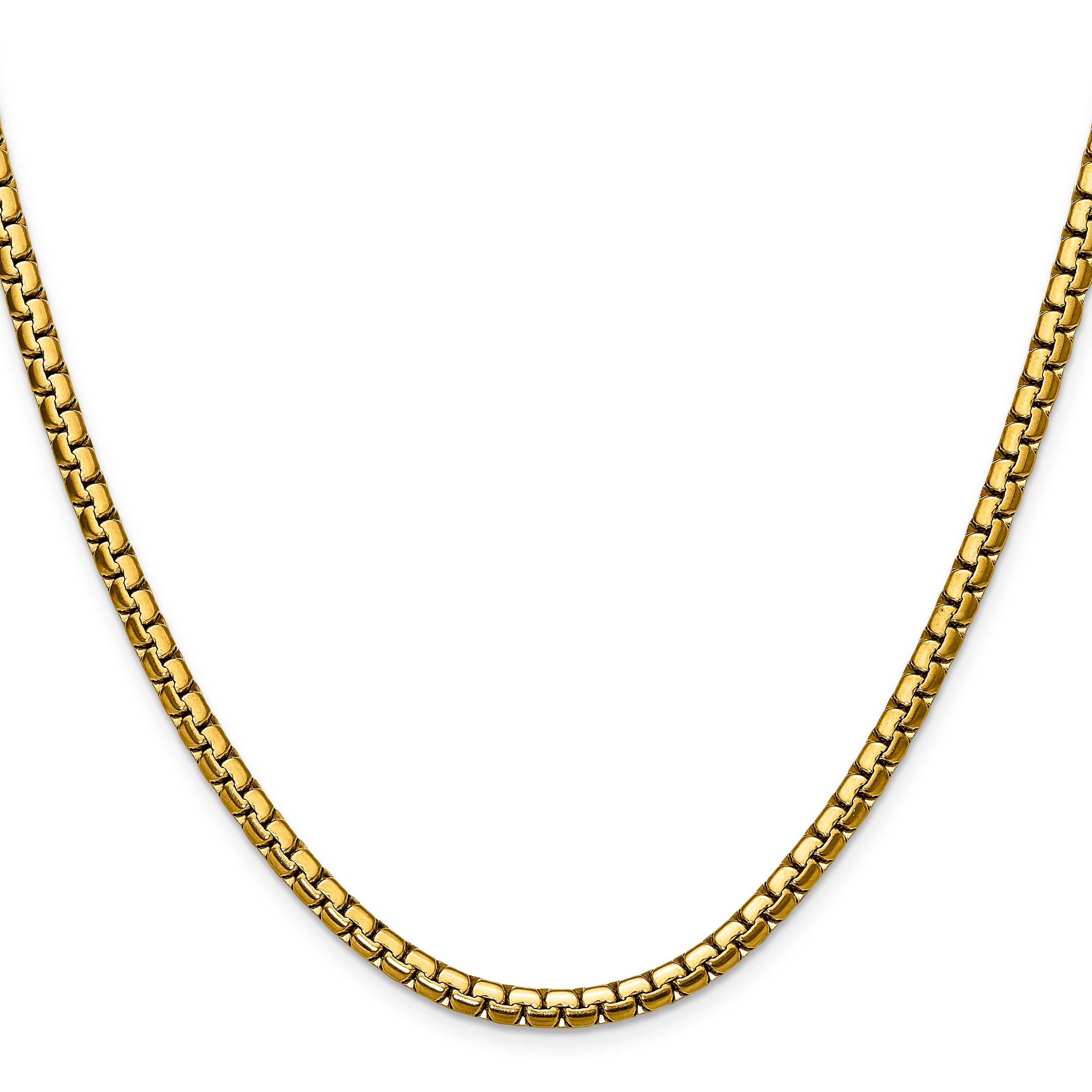Polished Gold-Tone Stainless Steel Box Chain Necklace 4mm Secondary image