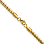 Polished Gold-Tone Stainless Steel Box Chain Necklace 4mm