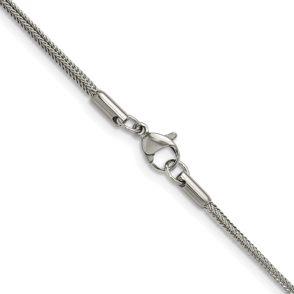 Polished Stainless Steel Spiga (Wheat) Chain Necklace 1.5mm