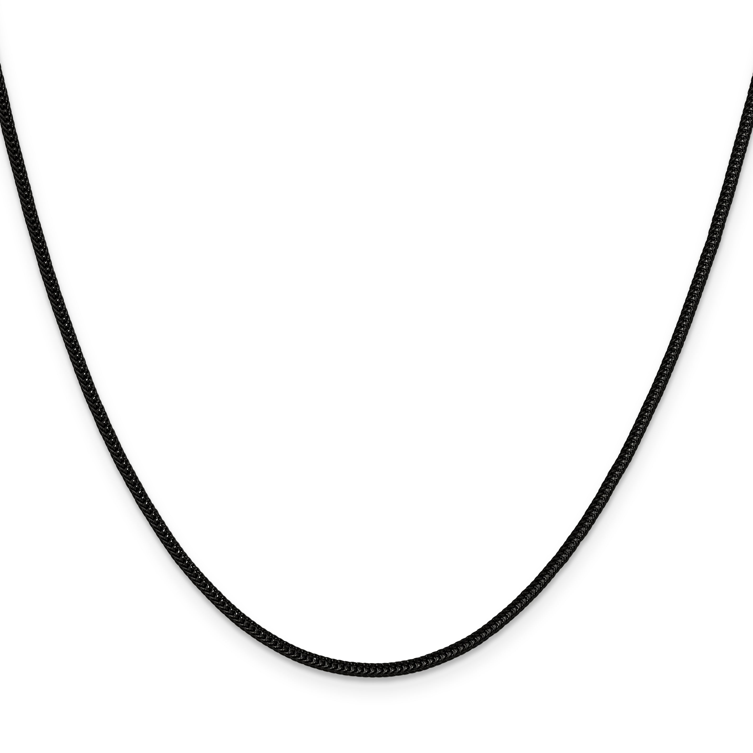Polished Black Stainless Steel Spiga (Wheat) Chain Necklace 1.5mm Secondary image