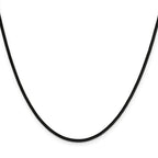 Polished Black Stainless Steel Spiga (Wheat) Chain Necklace 1.5mm
