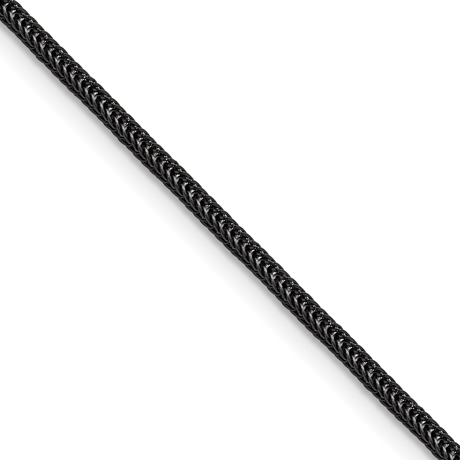 Polished Black Stainless Steel Spiga (Wheat) Chain Necklace 1.5mm Main image