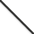 Polished Black Stainless Steel Spiga (Wheat) Chain Necklace 1.5mm