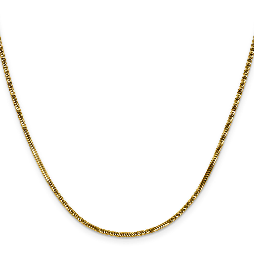 Polished Gold-Tone Stainless Steel Spiga (Wheat) Chain Necklace 1.5mm