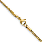 Polished Gold-Tone Stainless Steel Spiga (Wheat) Chain Necklace 1.5mm