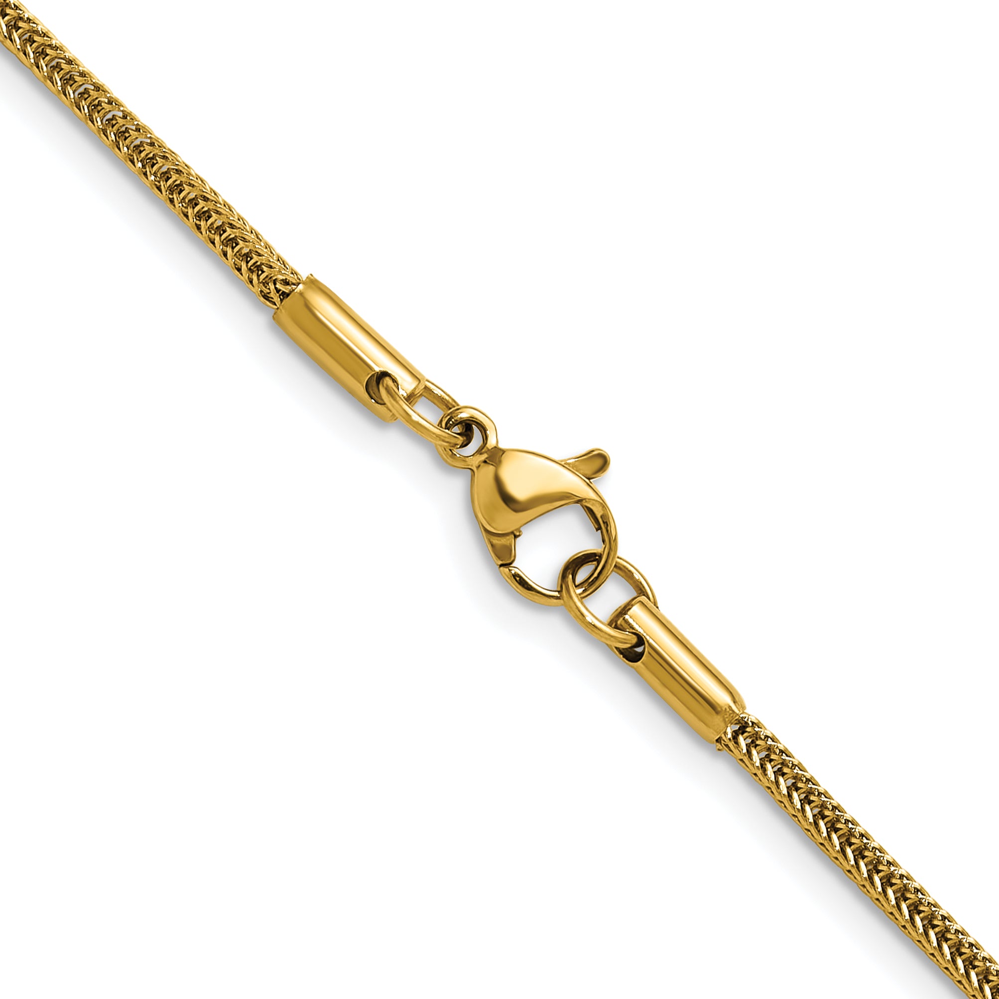 Polished Gold-Tone Stainless Steel Spiga (Wheat) Chain Necklace 1.5mm