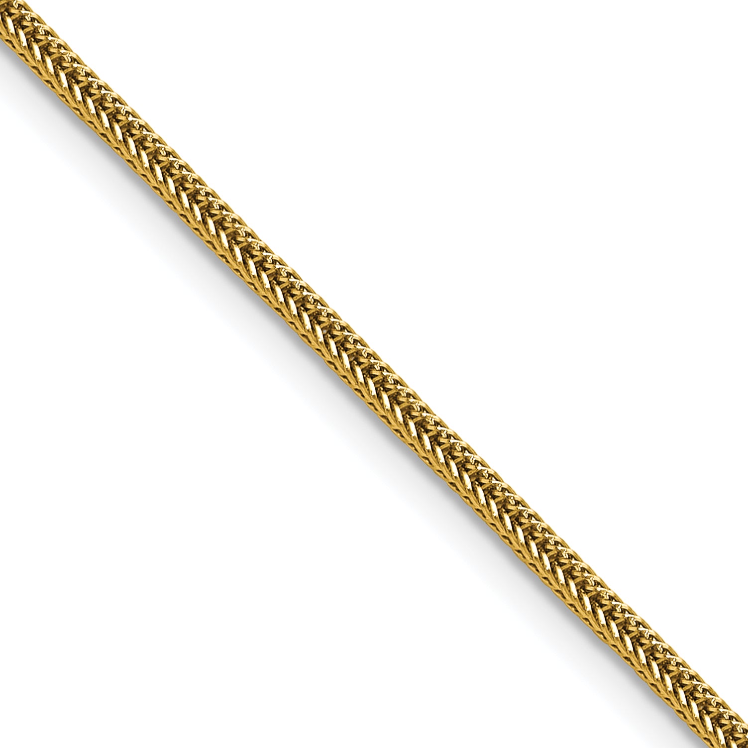 Polished Gold-Tone Stainless Steel Spiga (Wheat) Chain Necklace 1.5mm