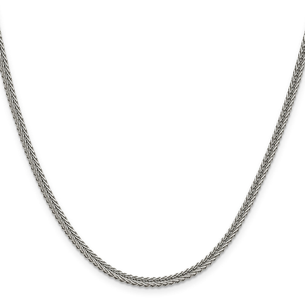 Polished Stainless Steel Spiga (Wheat) Chain Necklace 3.2mm