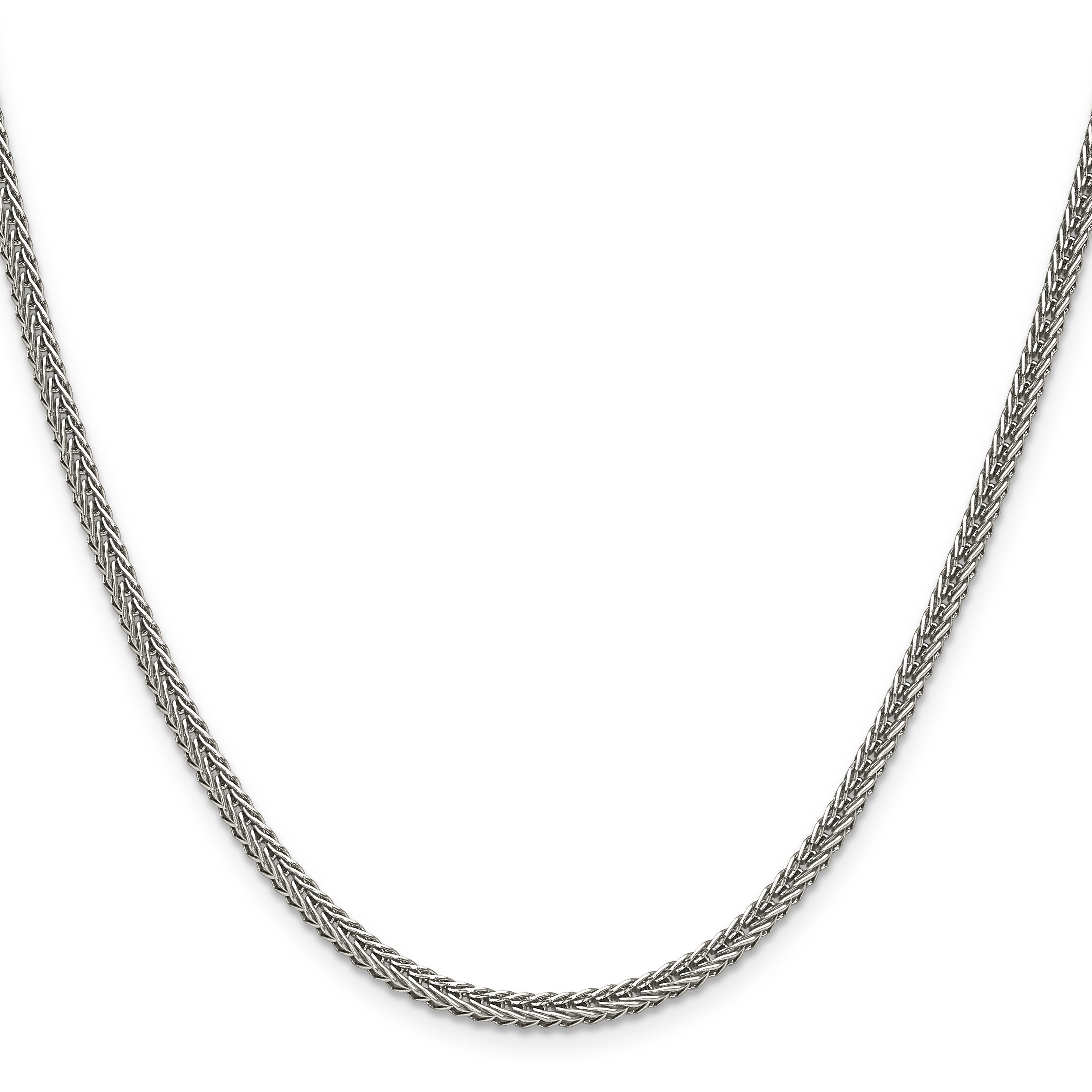Polished Stainless Steel Spiga (Wheat) Chain Necklace 3.2mm