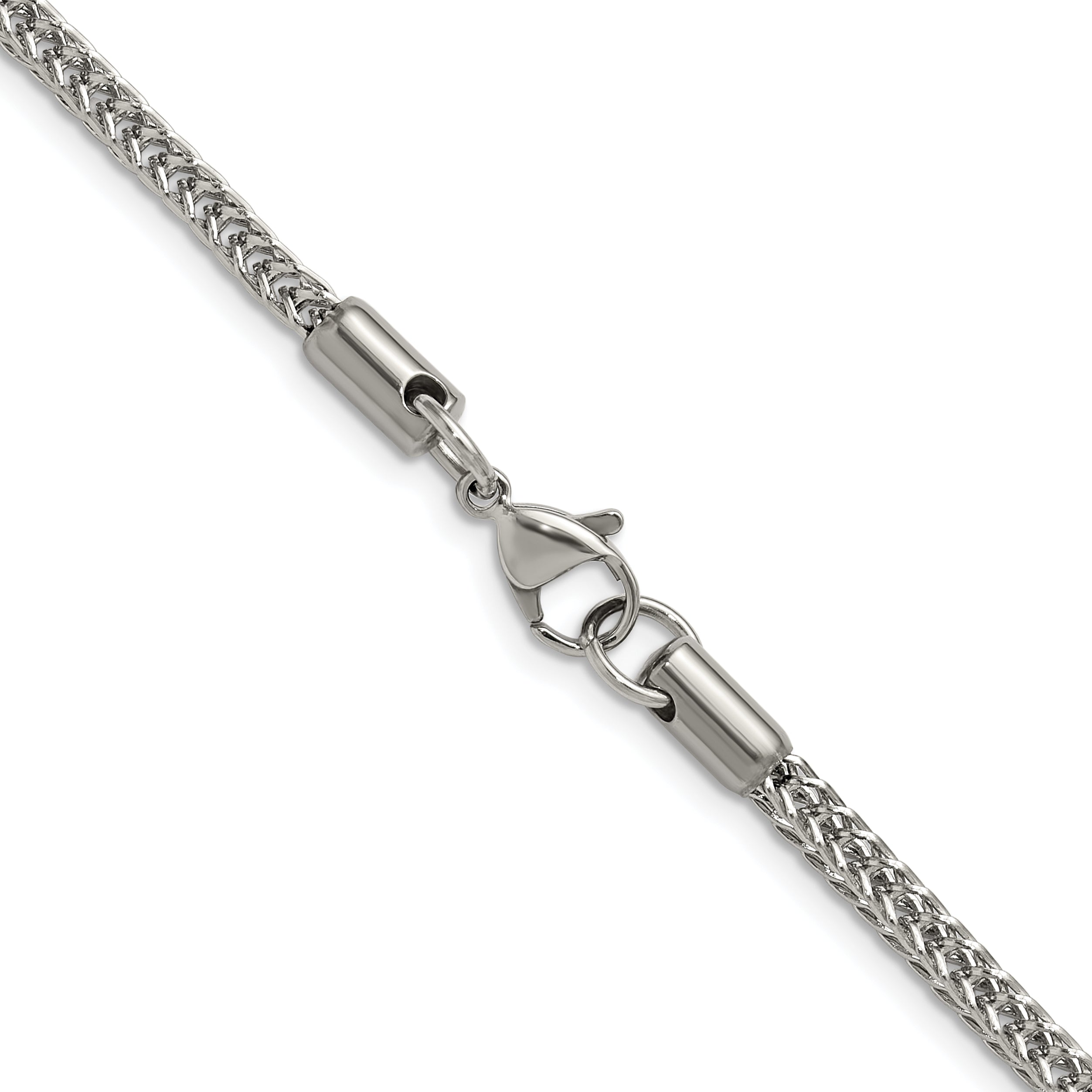 Polished Stainless Steel Spiga (Wheat) Chain Necklace 3.2mm