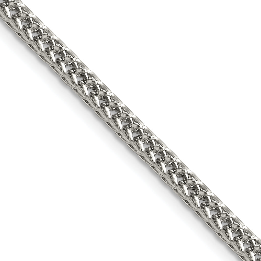 Polished Stainless Steel Spiga (Wheat) Chain Necklace 3.2mm